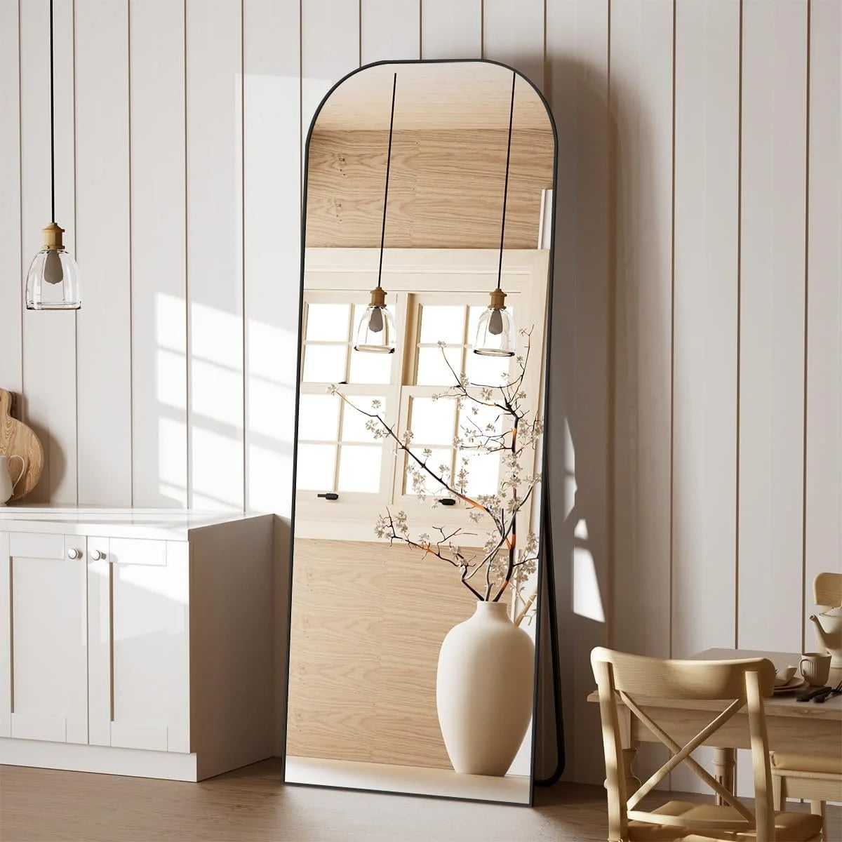 Domed Top Square-Edged Floor Mirror