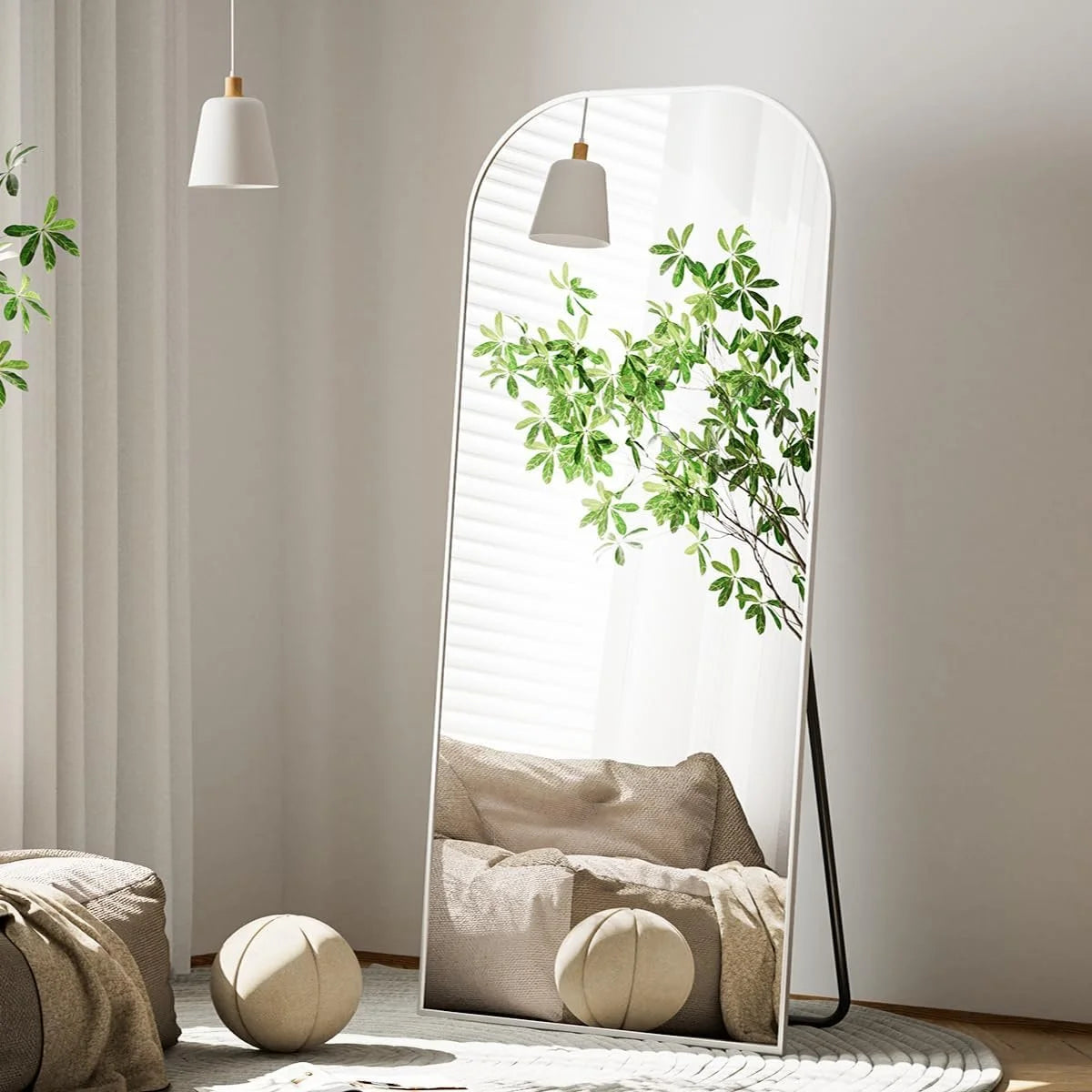 Domed Top Square-Edged Floor Mirror