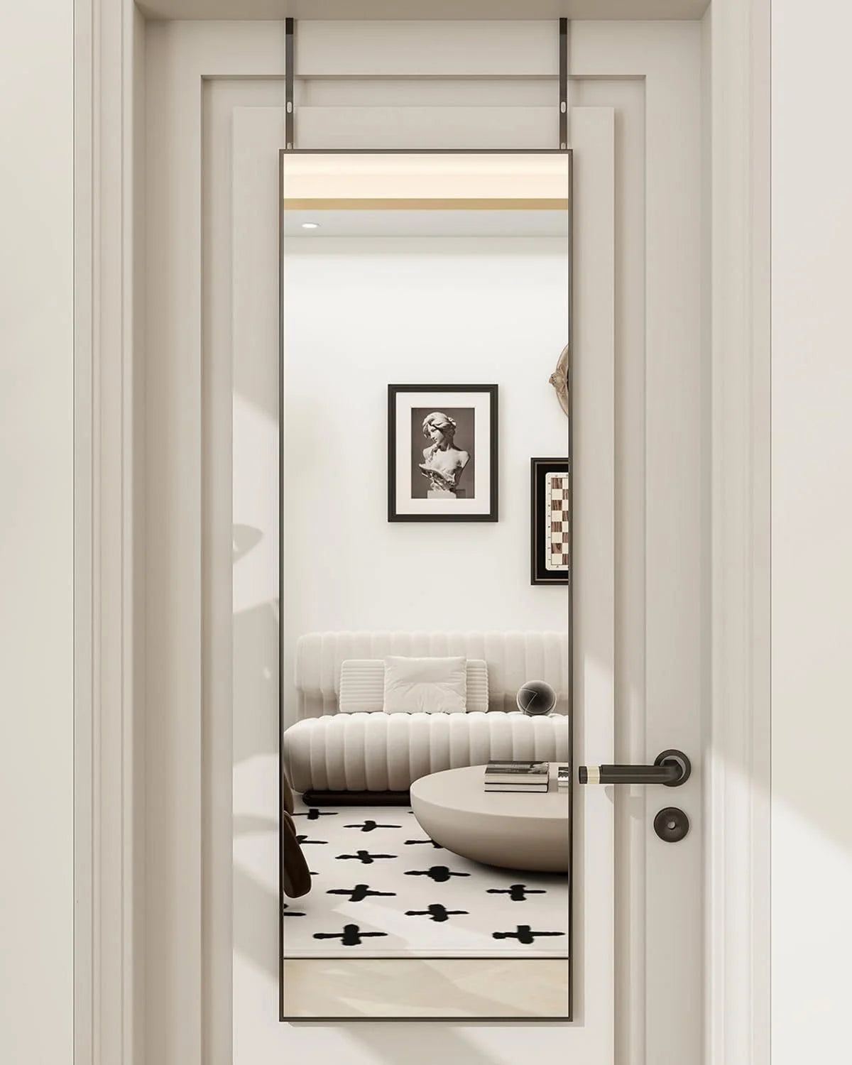 Adjustable Height Door Mirror - 50"L x 16"W