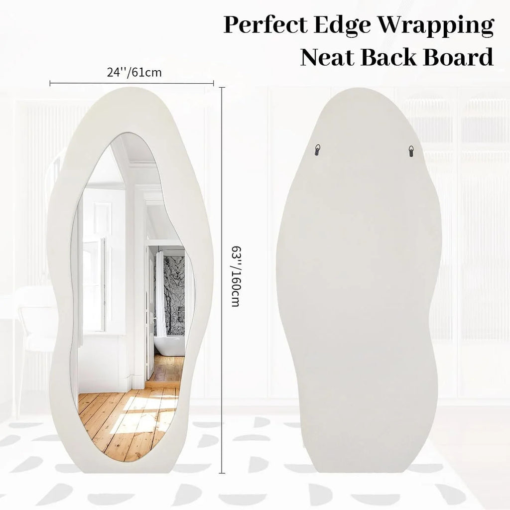Irregular Flannel Cloud Full Length Mirror - 63"L x 24"W