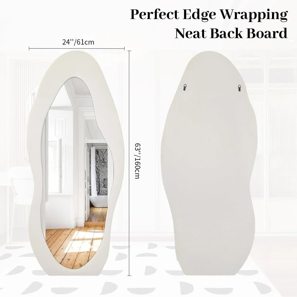 Irregular Flannel Cloud Full Length Mirror - 63"L x 24"W