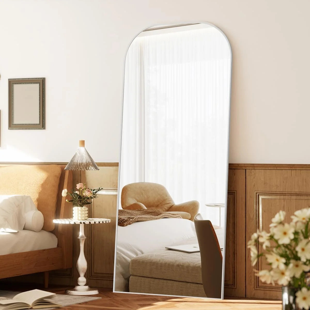 Domed Top Square-Edged Floor Mirror