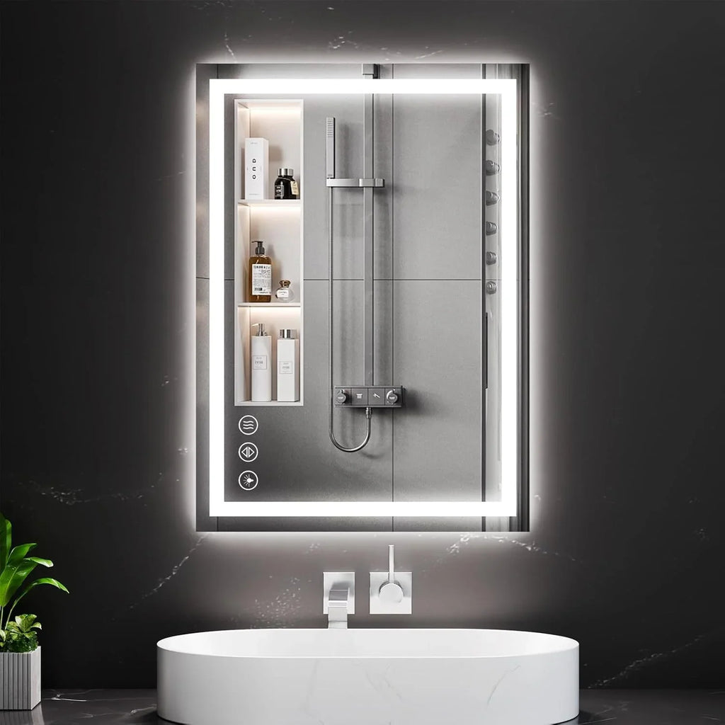 Tempered Glass LED Bathroom Mirror