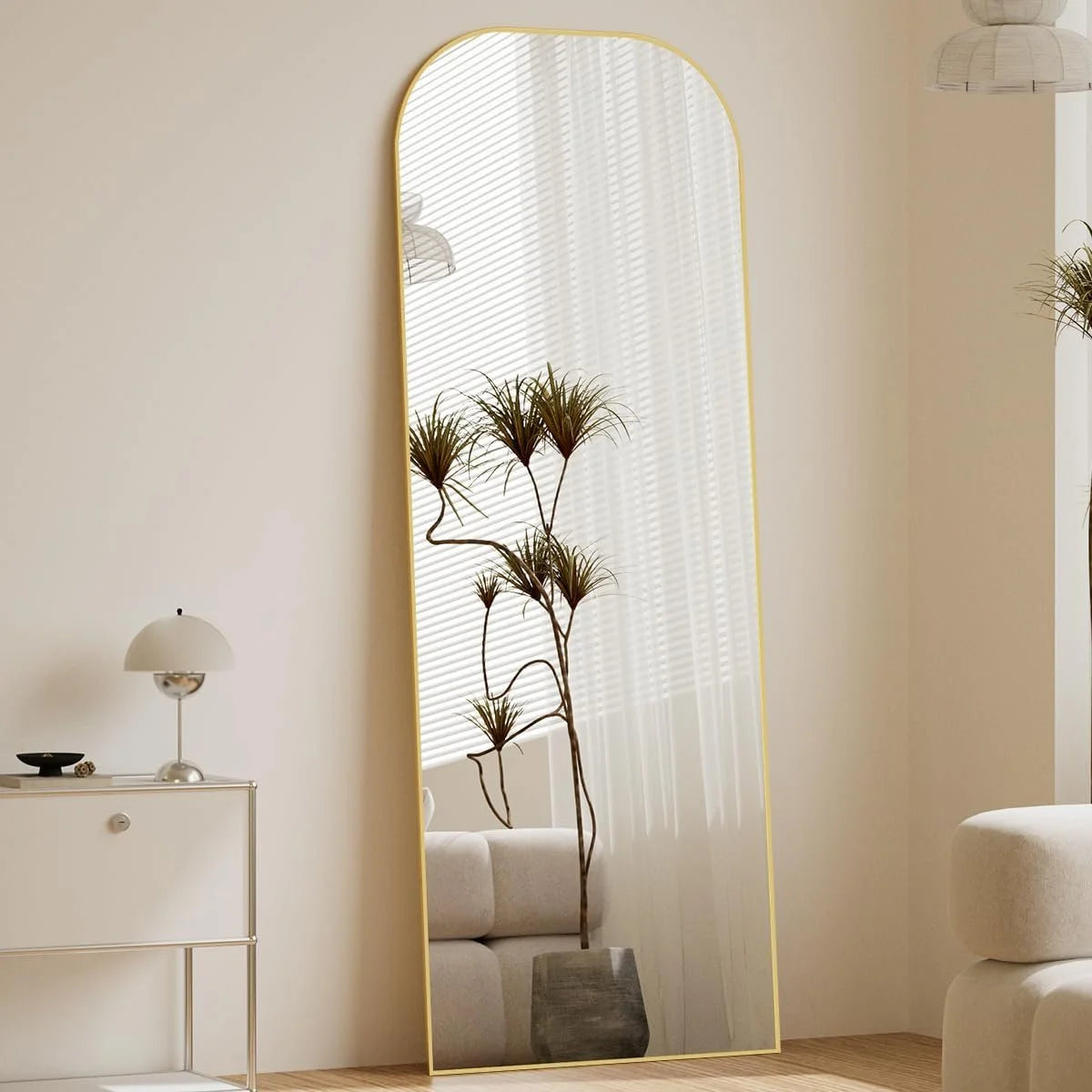 Domed Top Square-Edged Floor Mirror