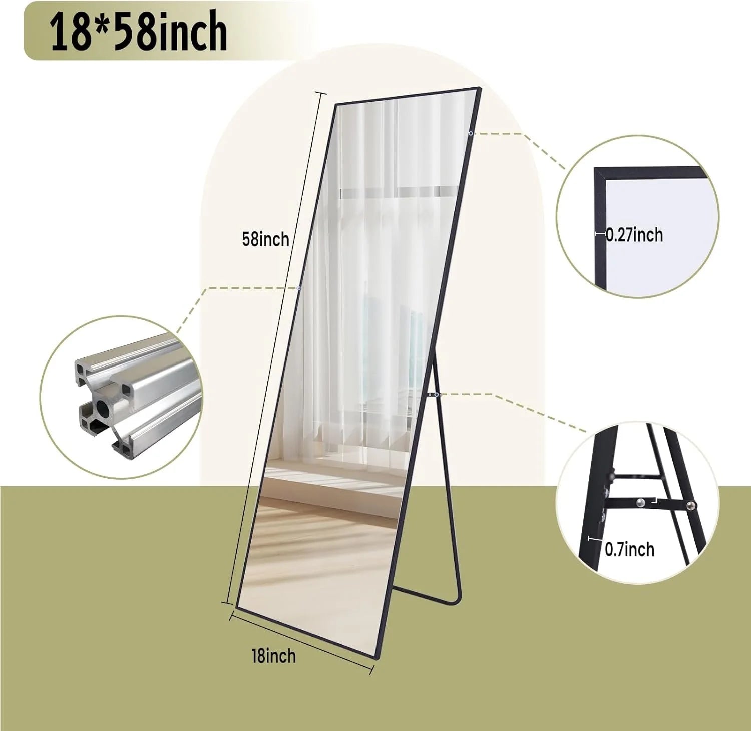 Full Length Mirror with Stand