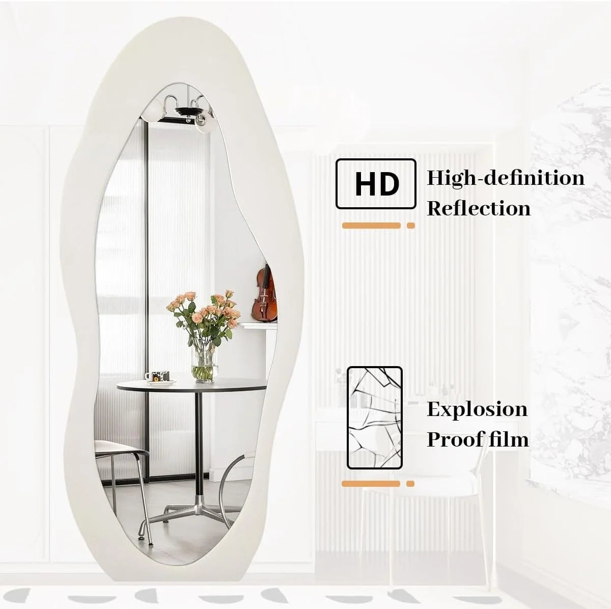 Irregular Flannel Cloud Full Length Mirror - 63"L x 24"W