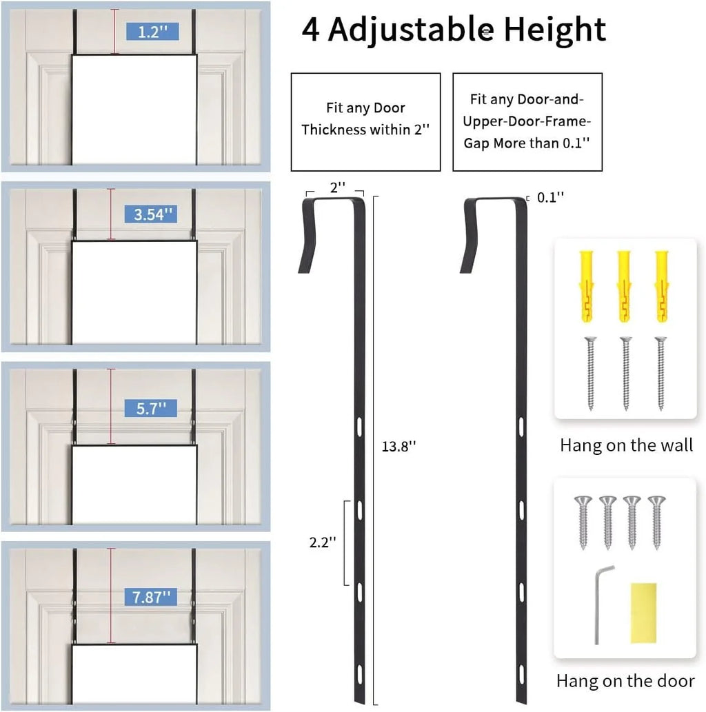 Adjustable Height Door Mirror - 50"L x 16"W