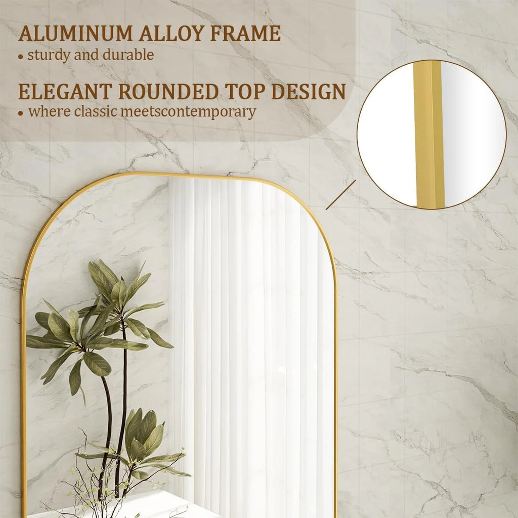 Domed Top Square-Edged Floor Mirror
