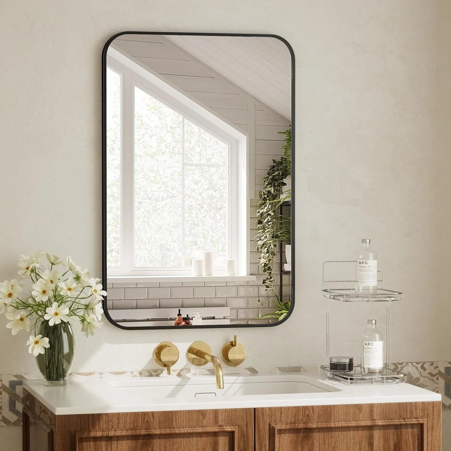Wall Mirror with Rounded Corners