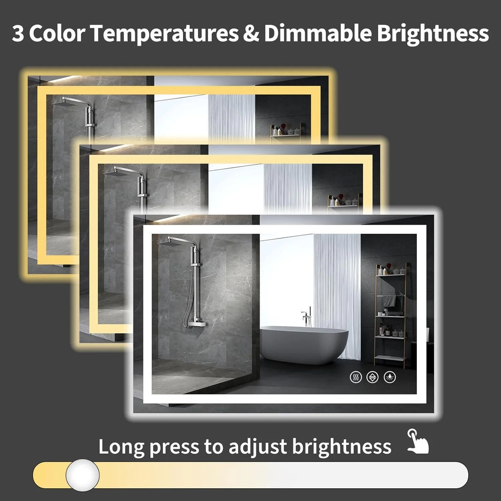 Tempered Glass LED Bathroom Mirror