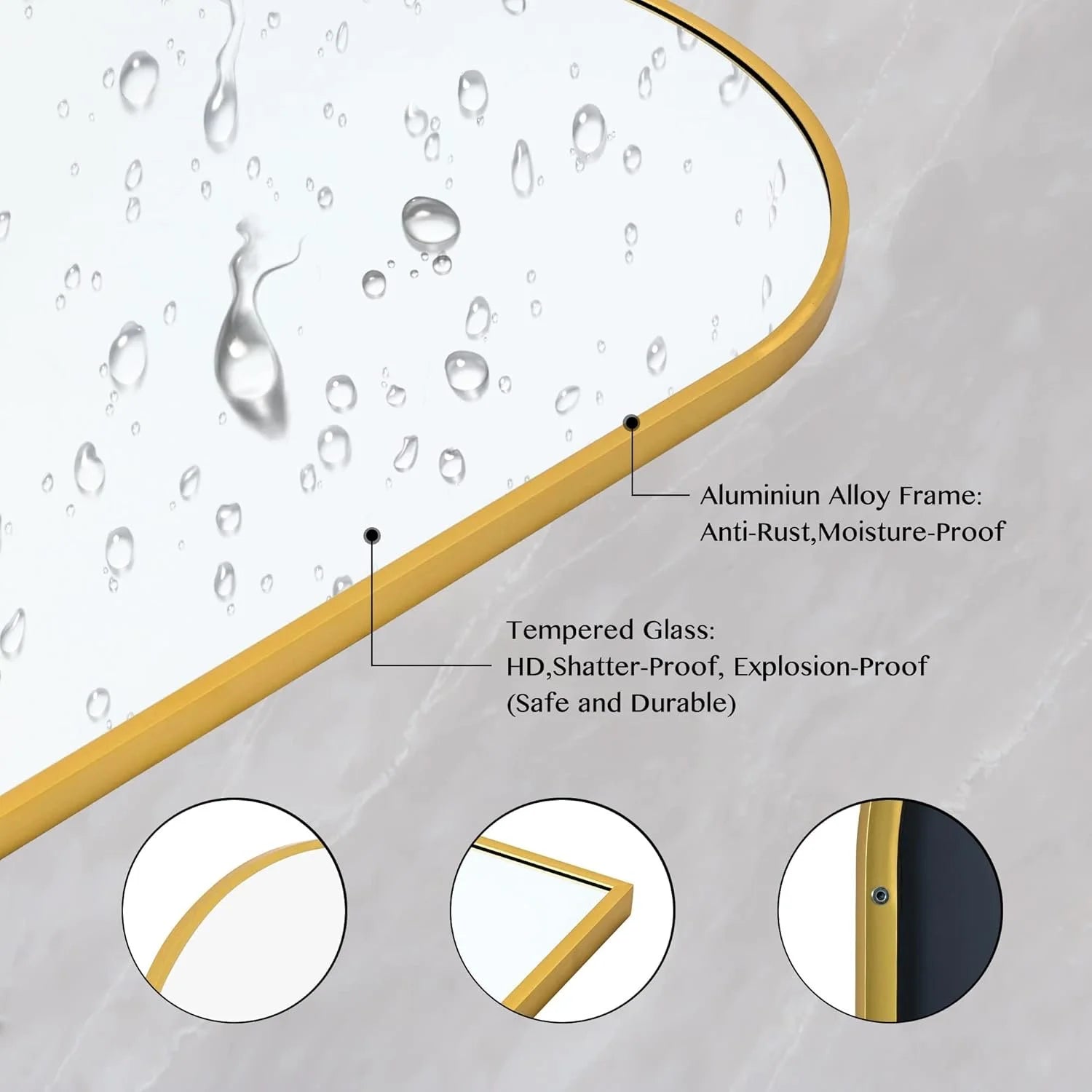 Arched Door Mirror -48"L x 14"W