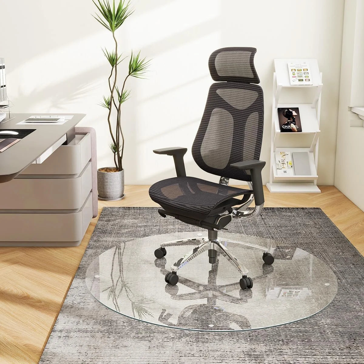 Round Glass Chair Mat