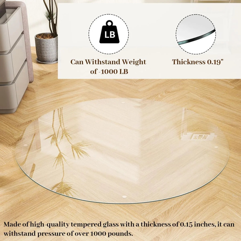 Round Glass Chair Mat
