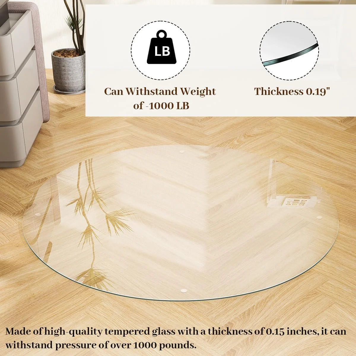 Round Glass Chair Mat