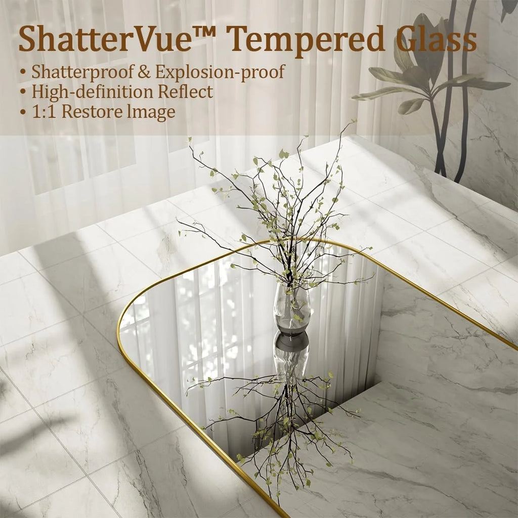 Domed Top Square-Edged Floor Mirror