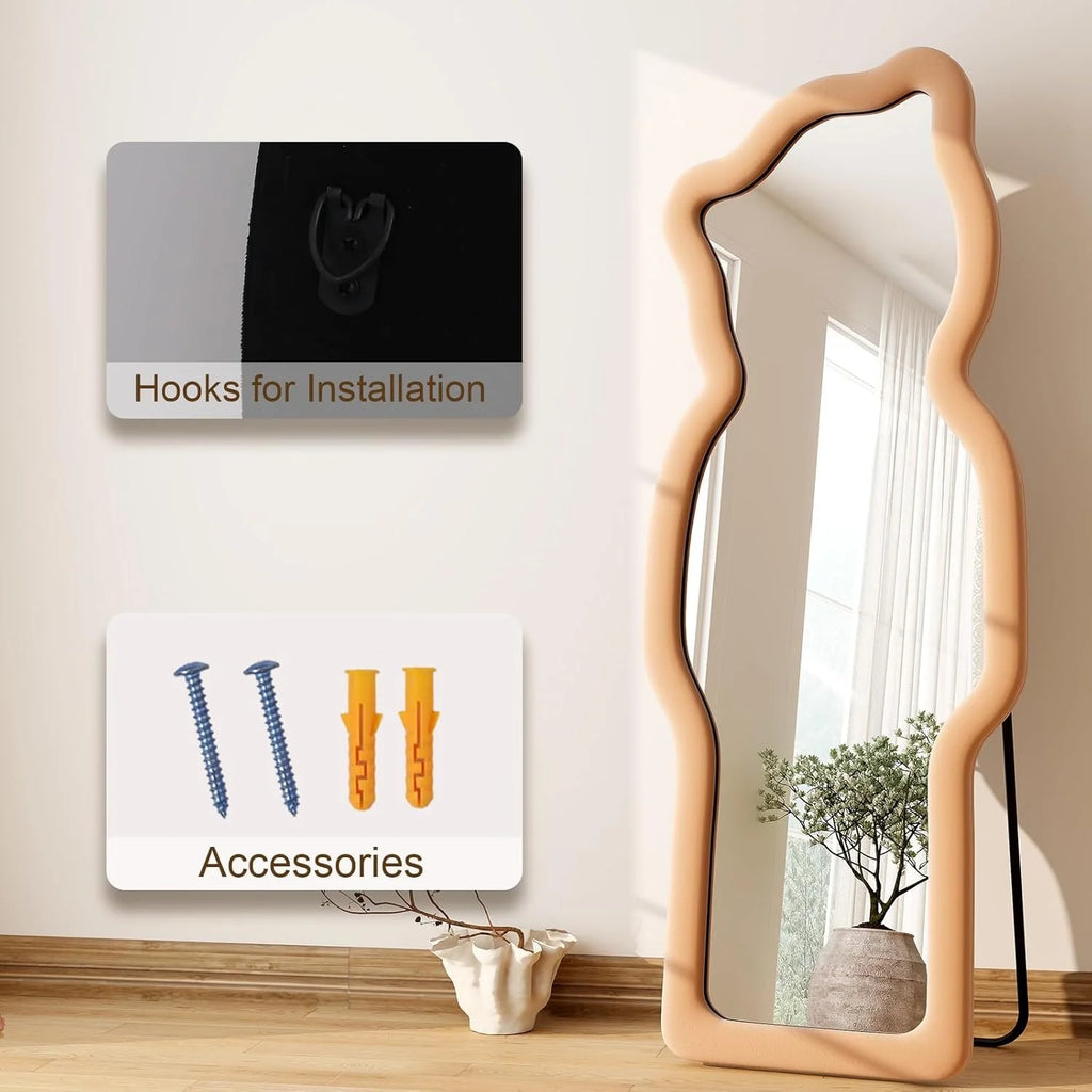 Cartoon Flannel Framed Full Length Mirror - 63"L x 24"W