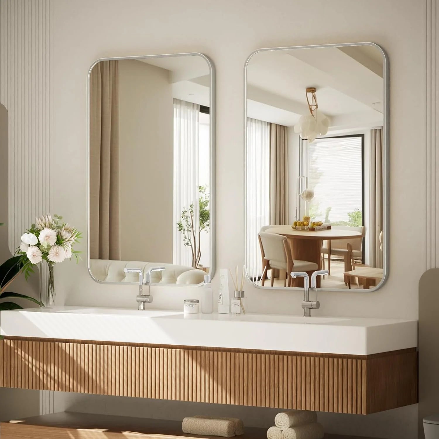 Wall Mirror with Rounded Corners