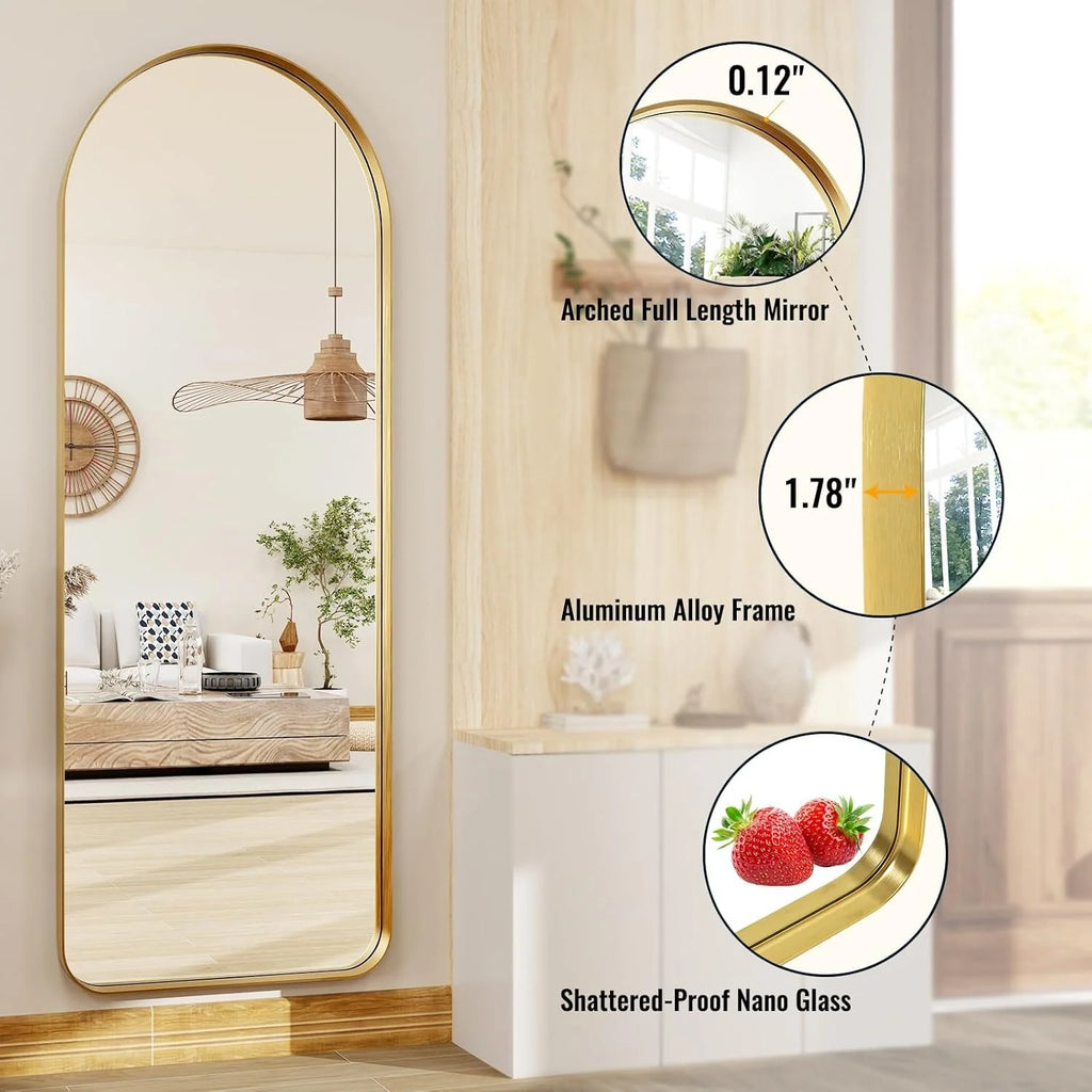 Floor Mirror with Deep Aluminum Alloy Frame