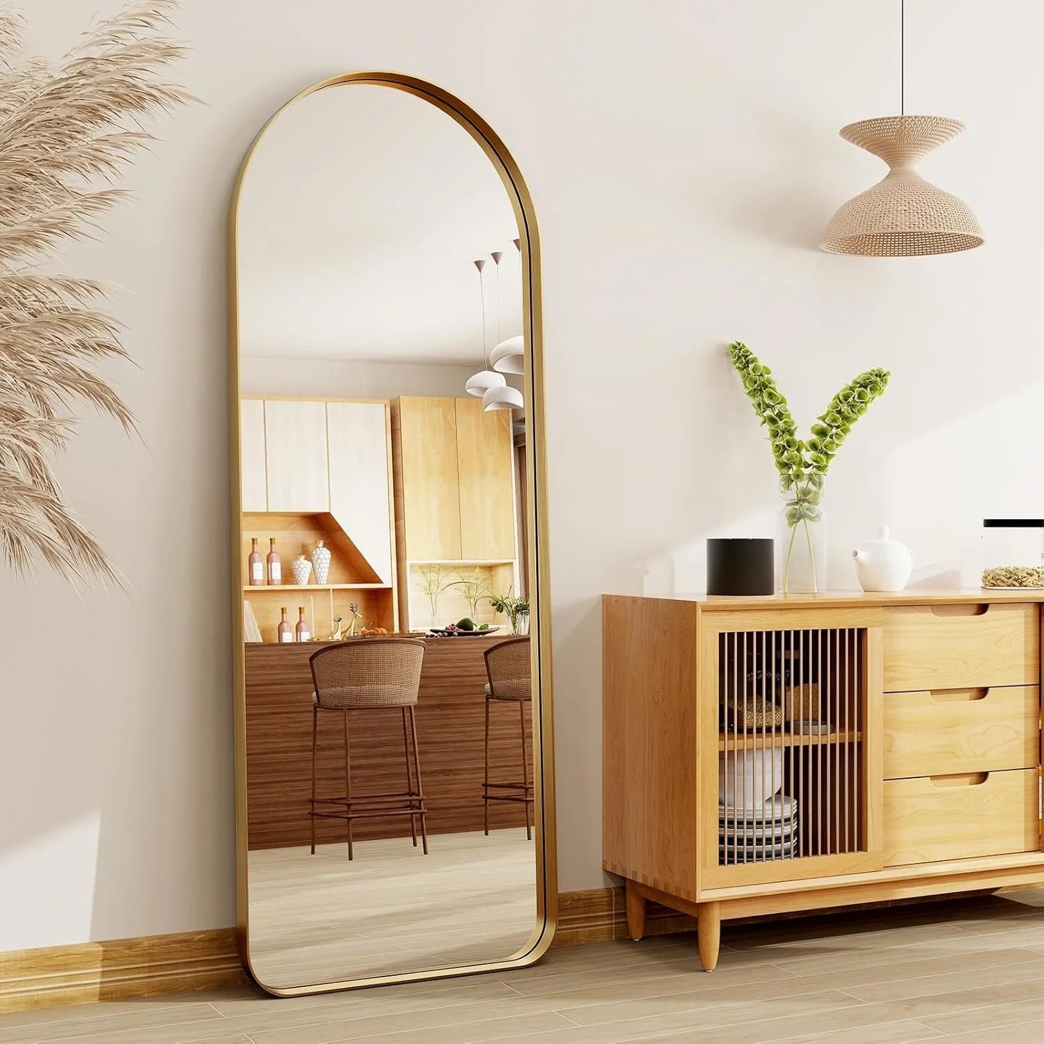 Floor Mirror with Deep Aluminum Alloy Frame