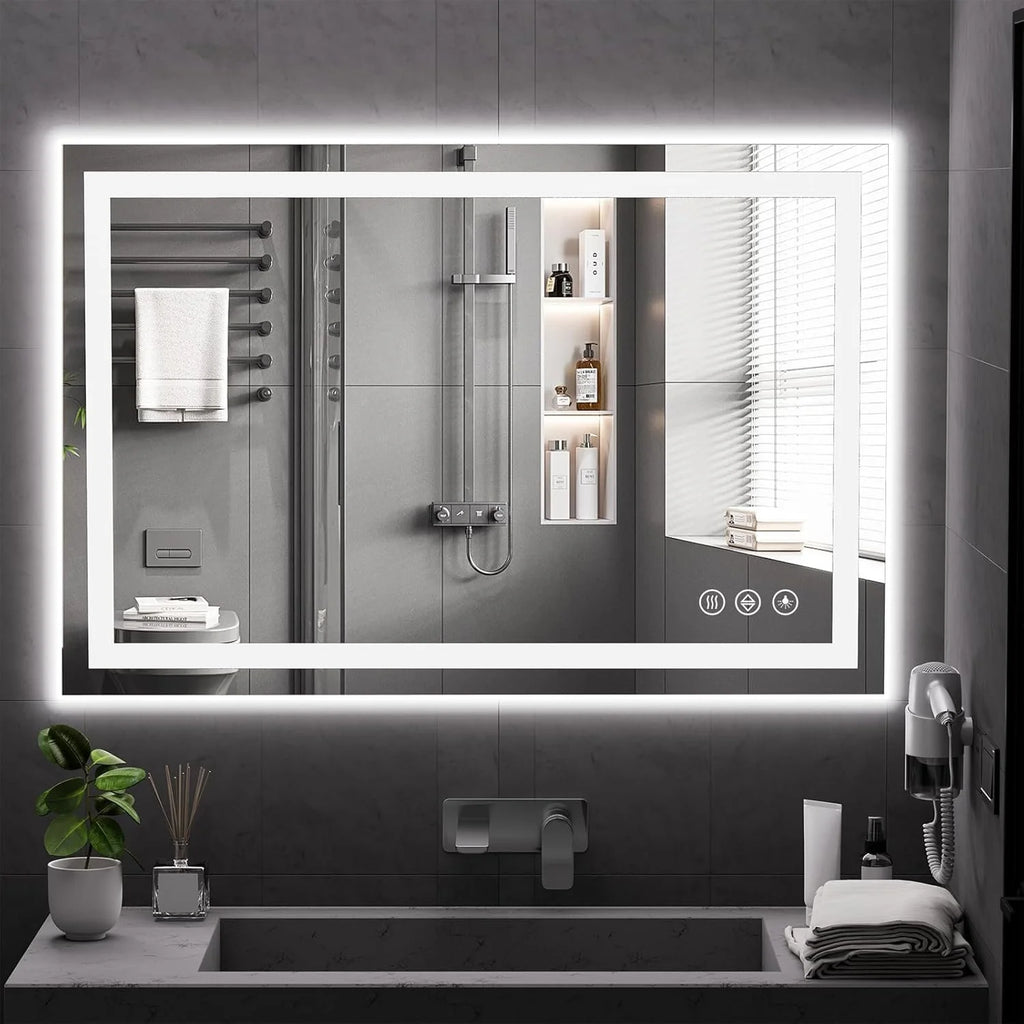 Tempered Glass LED Bathroom Mirror
