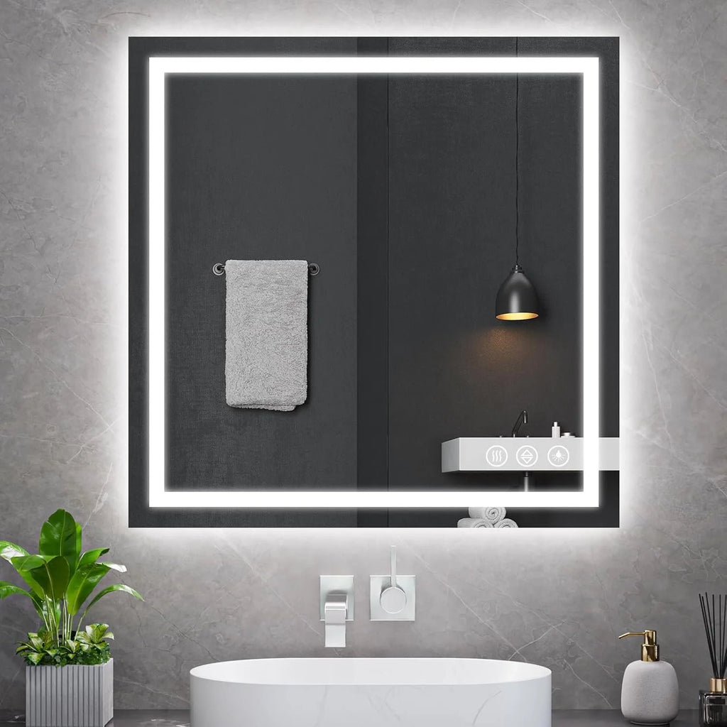 Tempered Glass LED Bathroom Mirror