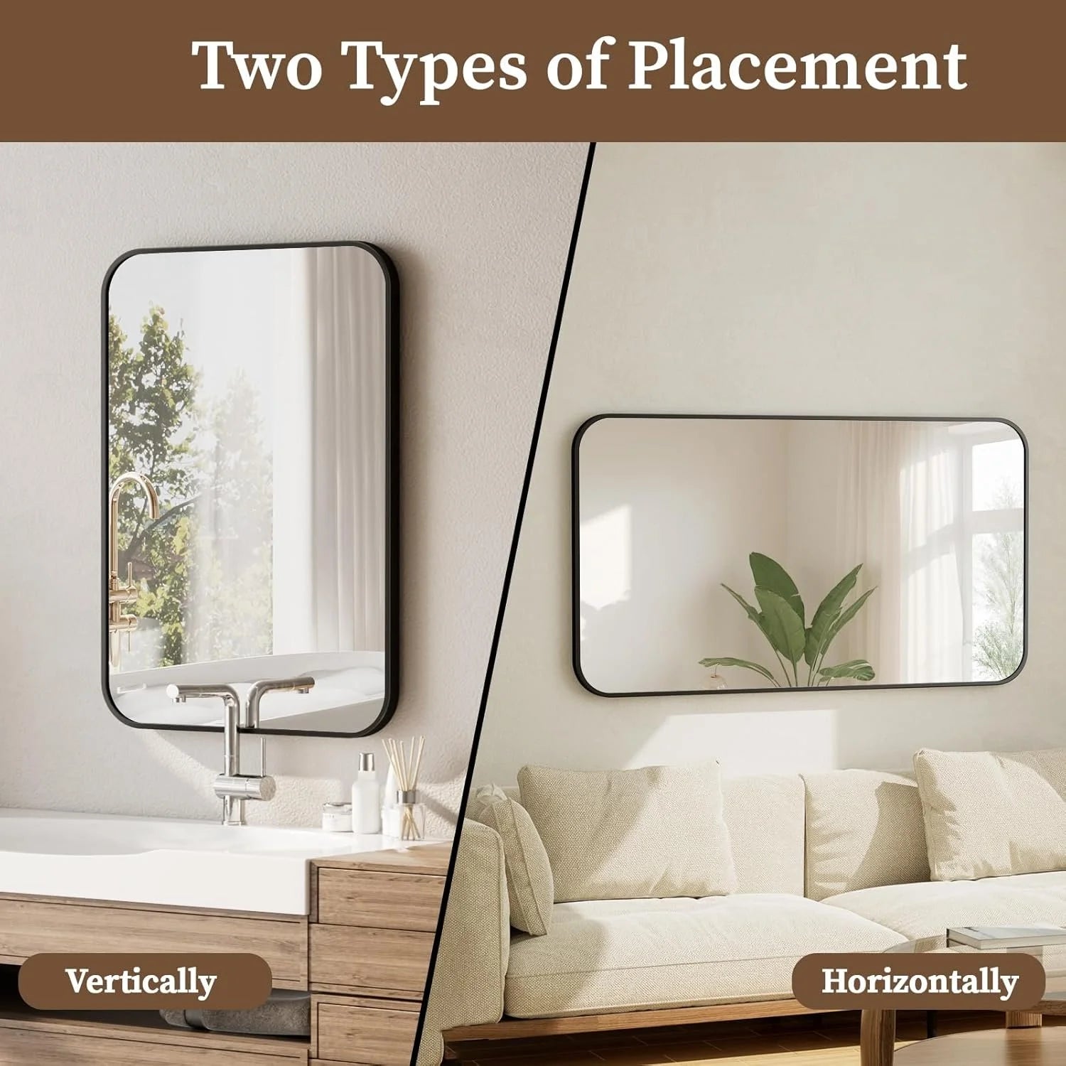 Wall Mirror with Rounded Corners