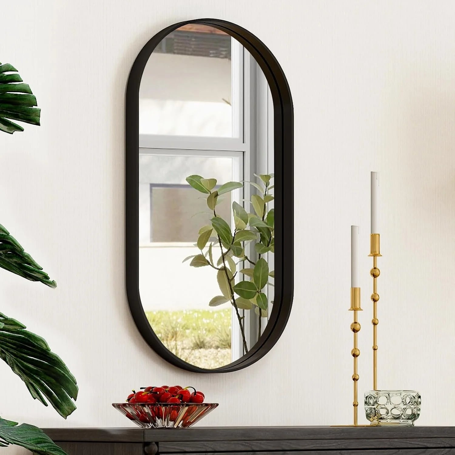 Deep Framed Oval Wall Mirror