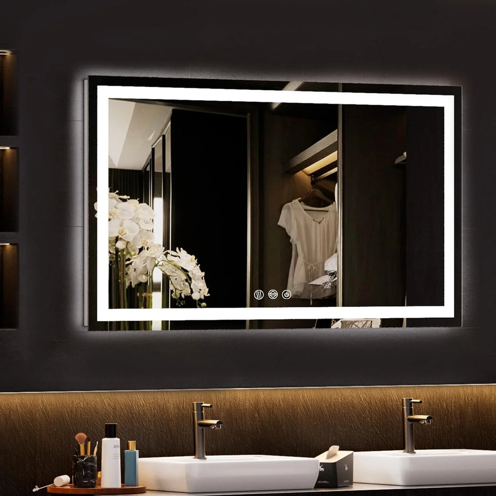 Tempered Glass LED Bathroom Mirror