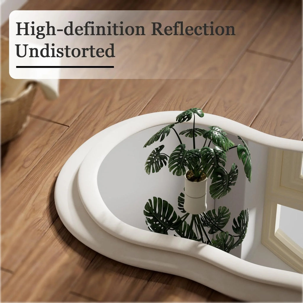 Wavy Flannel Framed Floor Mirror -63"L x 24"W