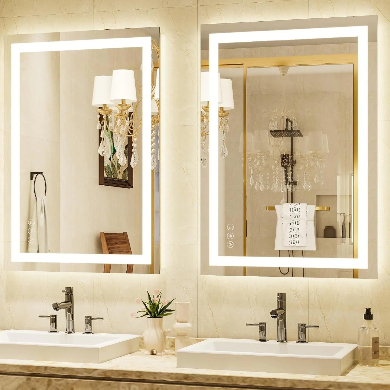 Tempered Glass LED Bathroom Mirror