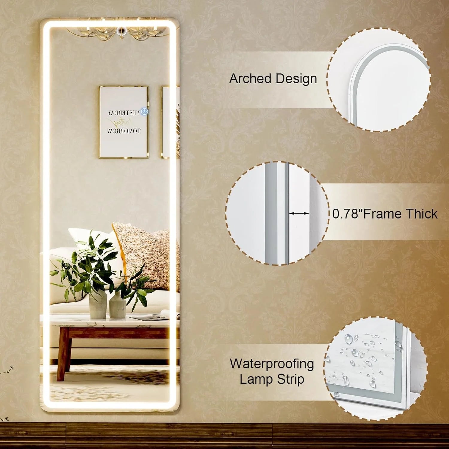 HD LED Full Length Mirror