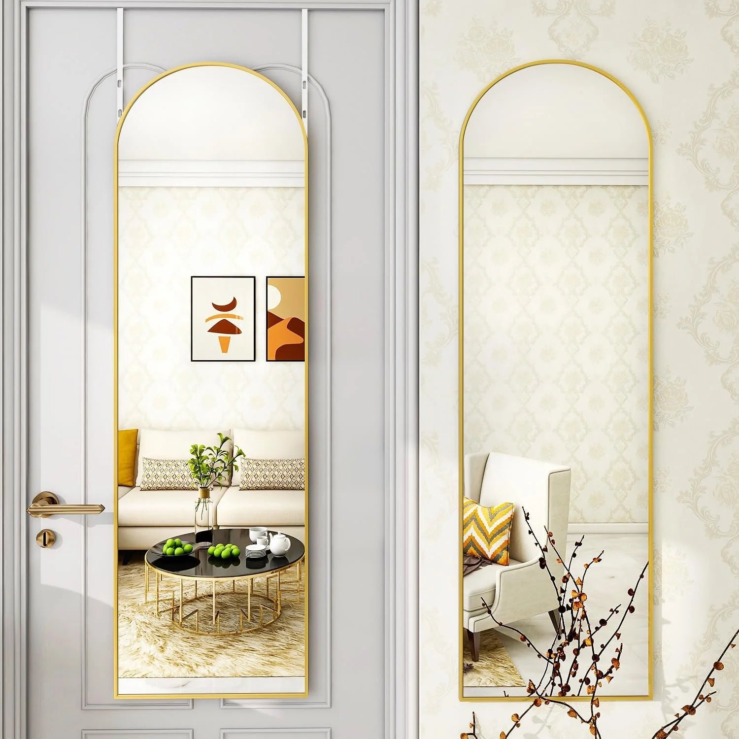 Arched Door Mirror -48"L x 14"W