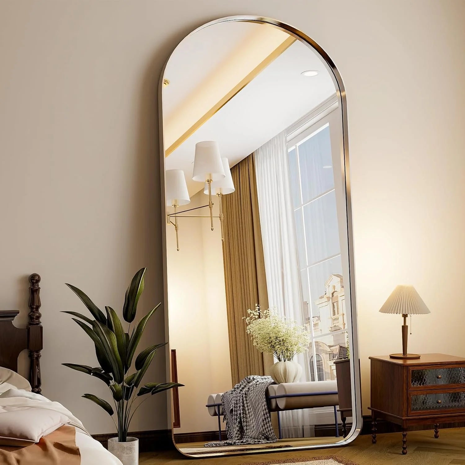 Floor Mirror with Deep Aluminum Alloy Frame