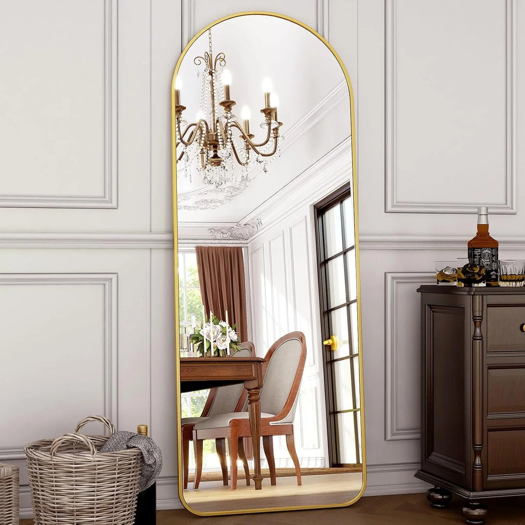 Round Corner Arched Full Length Mirror-64"L x 21"W