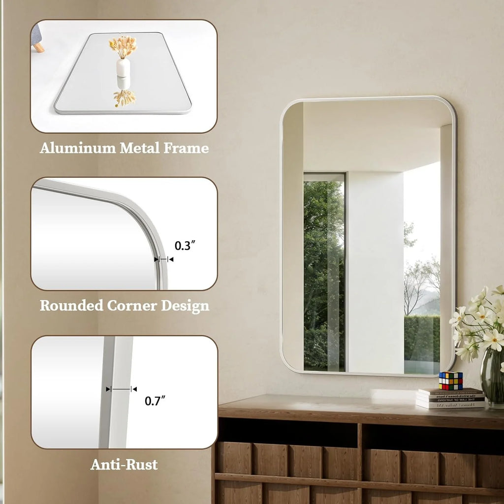 Wall Mirror with Rounded Corners