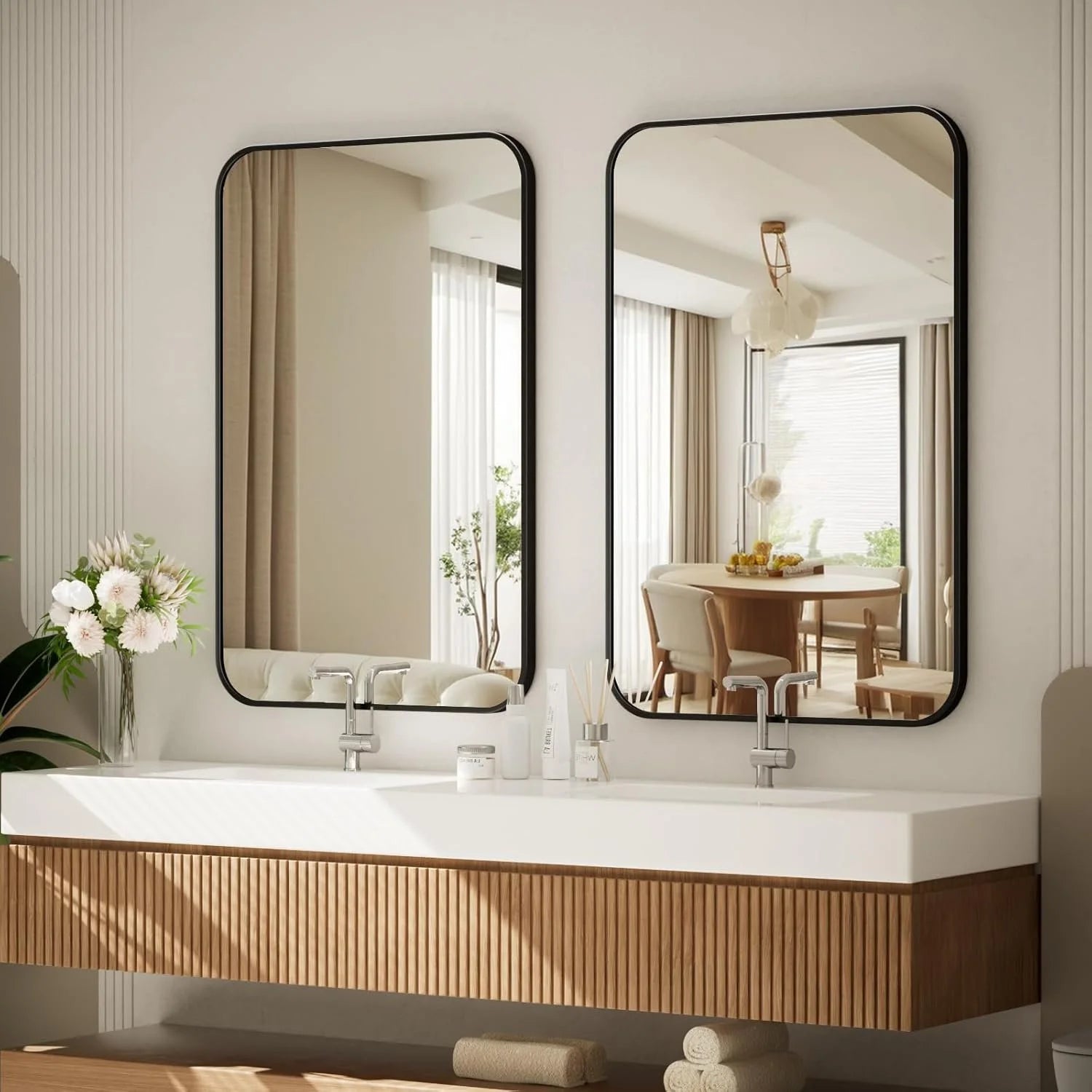 Wall Mirror with Rounded Corners