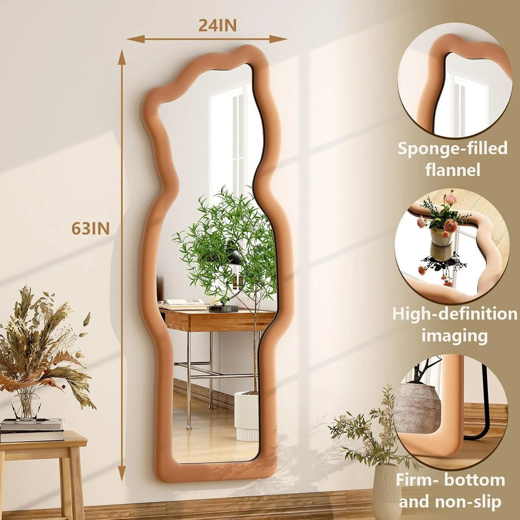 Cartoon Flannel Framed Full Length Mirror - 63"L x 24"W