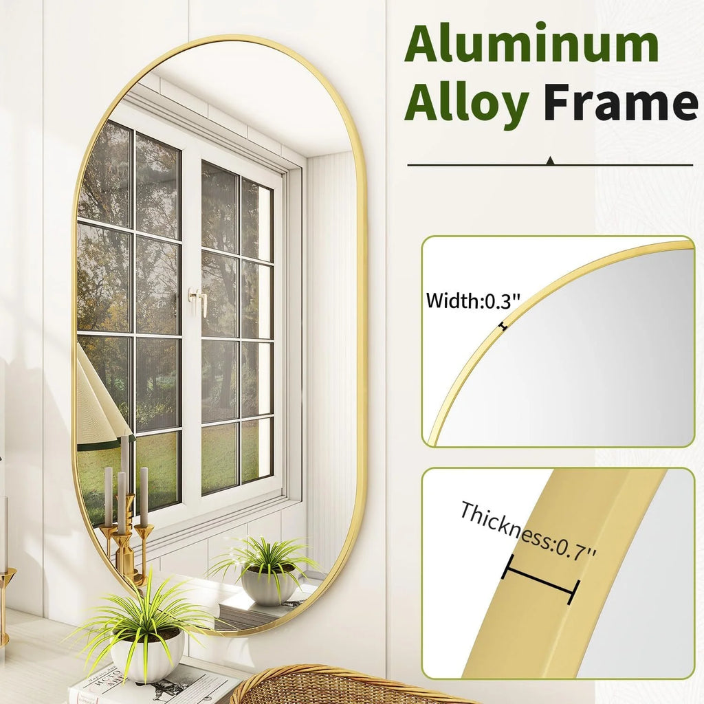 Chic Oval Wall Mirror Mounted