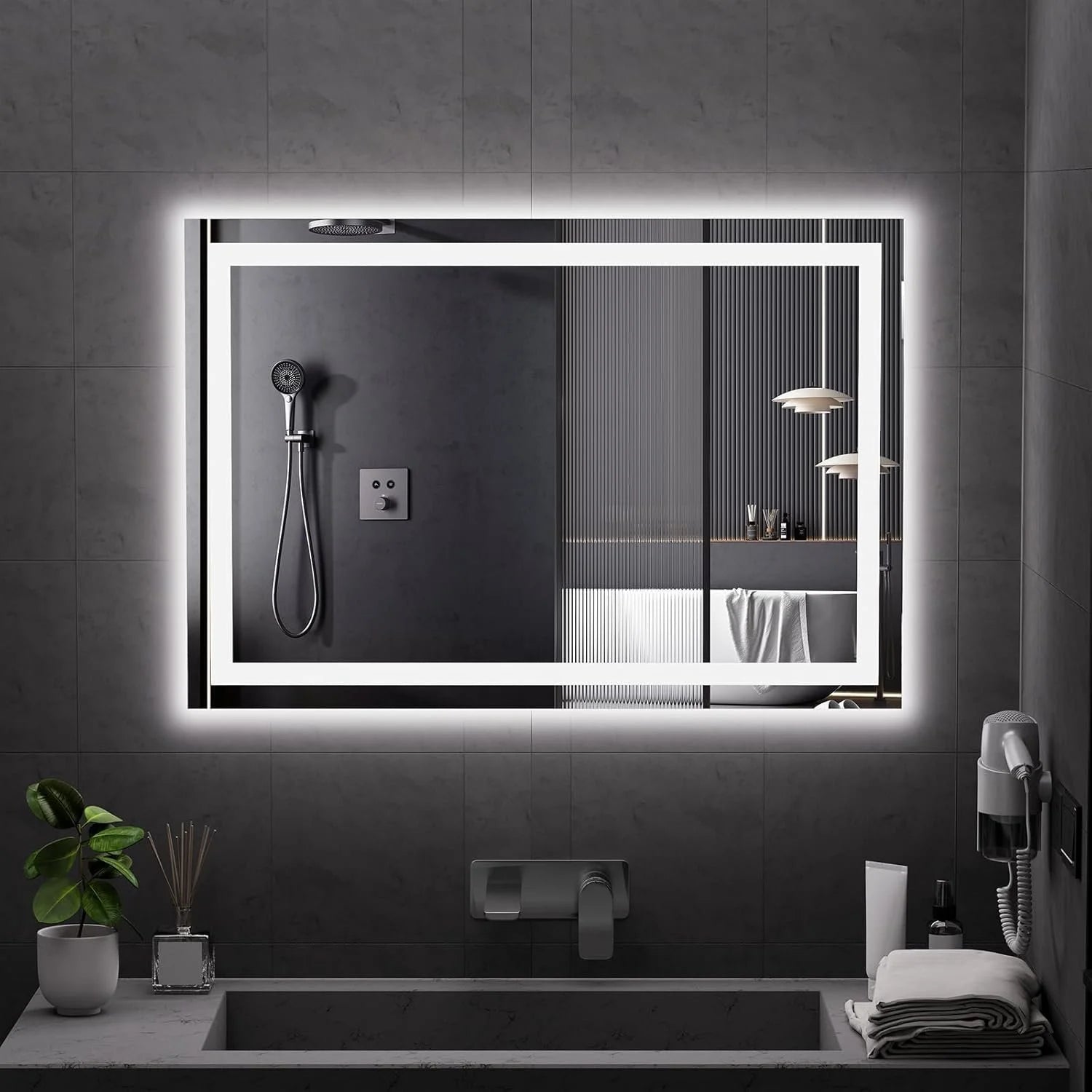 Tempered Glass LED Bathroom Mirror