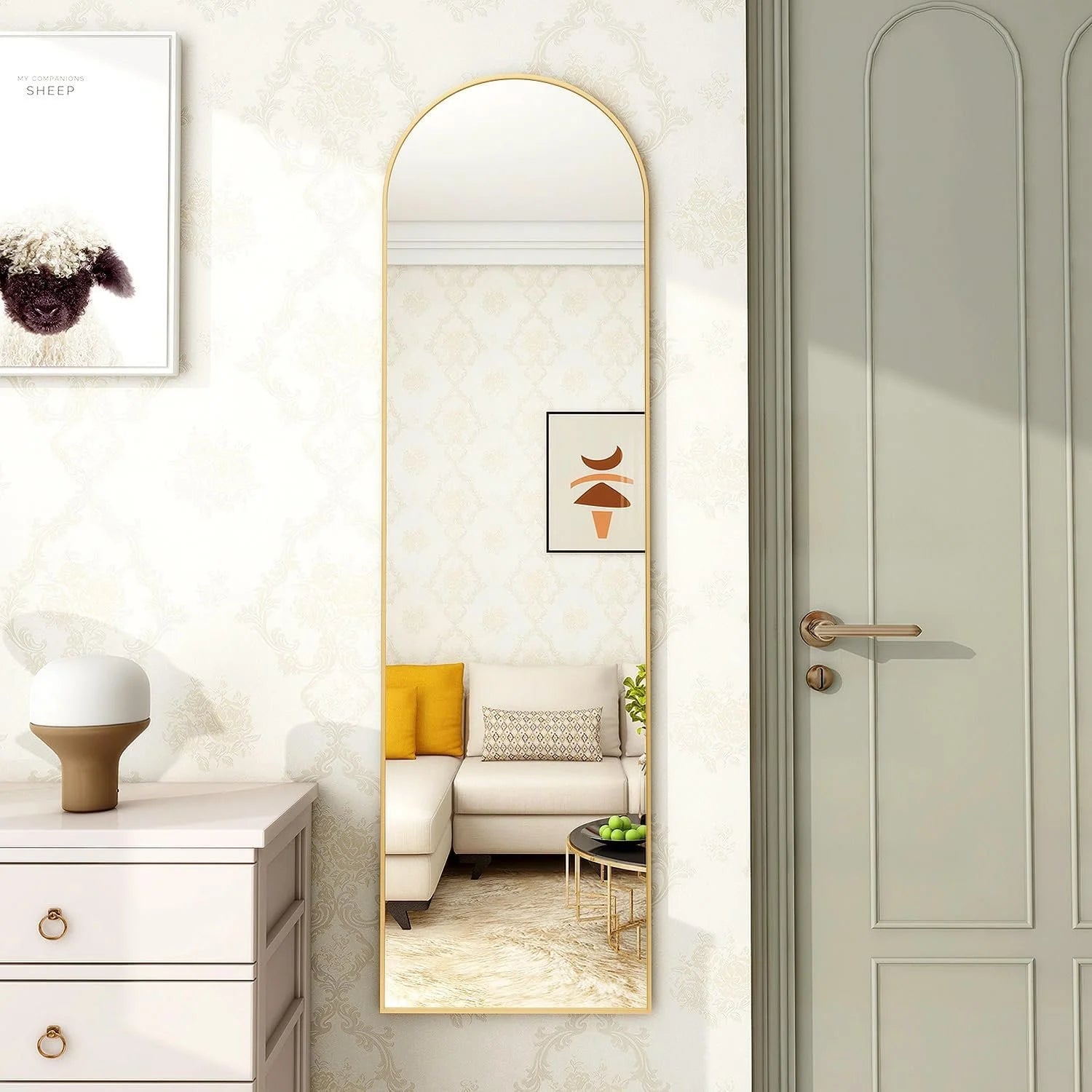 Arched Door Mirror -48"L x 14"W