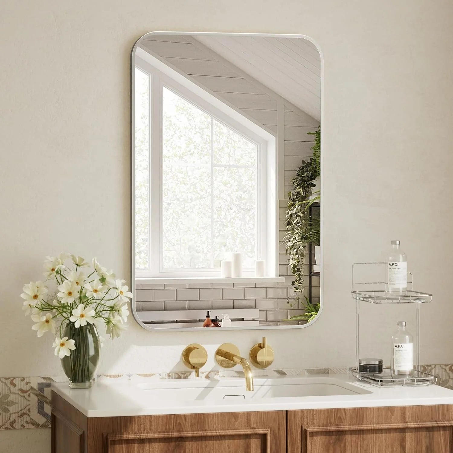 Wall Mirror with Rounded Corners