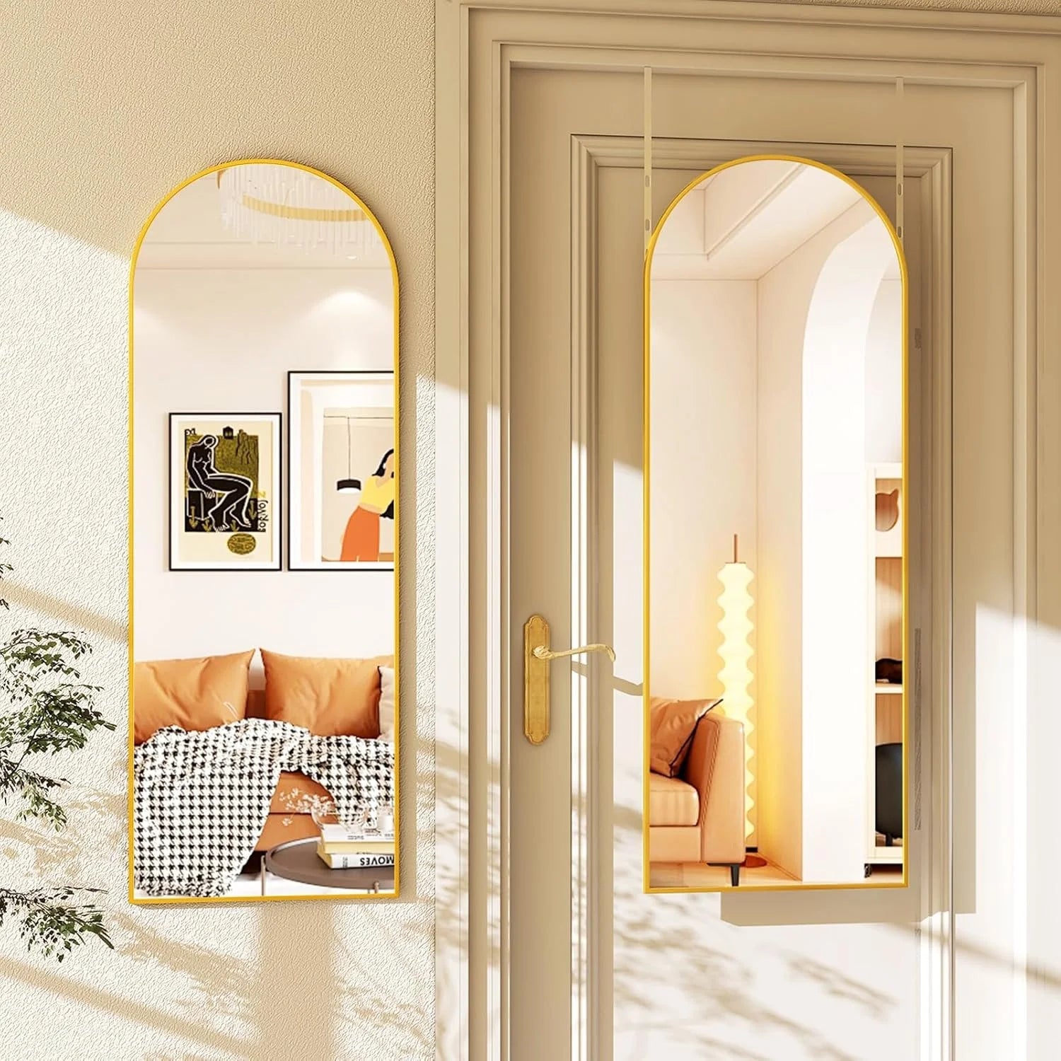 Arched Door Mirror -48"L x 14"W