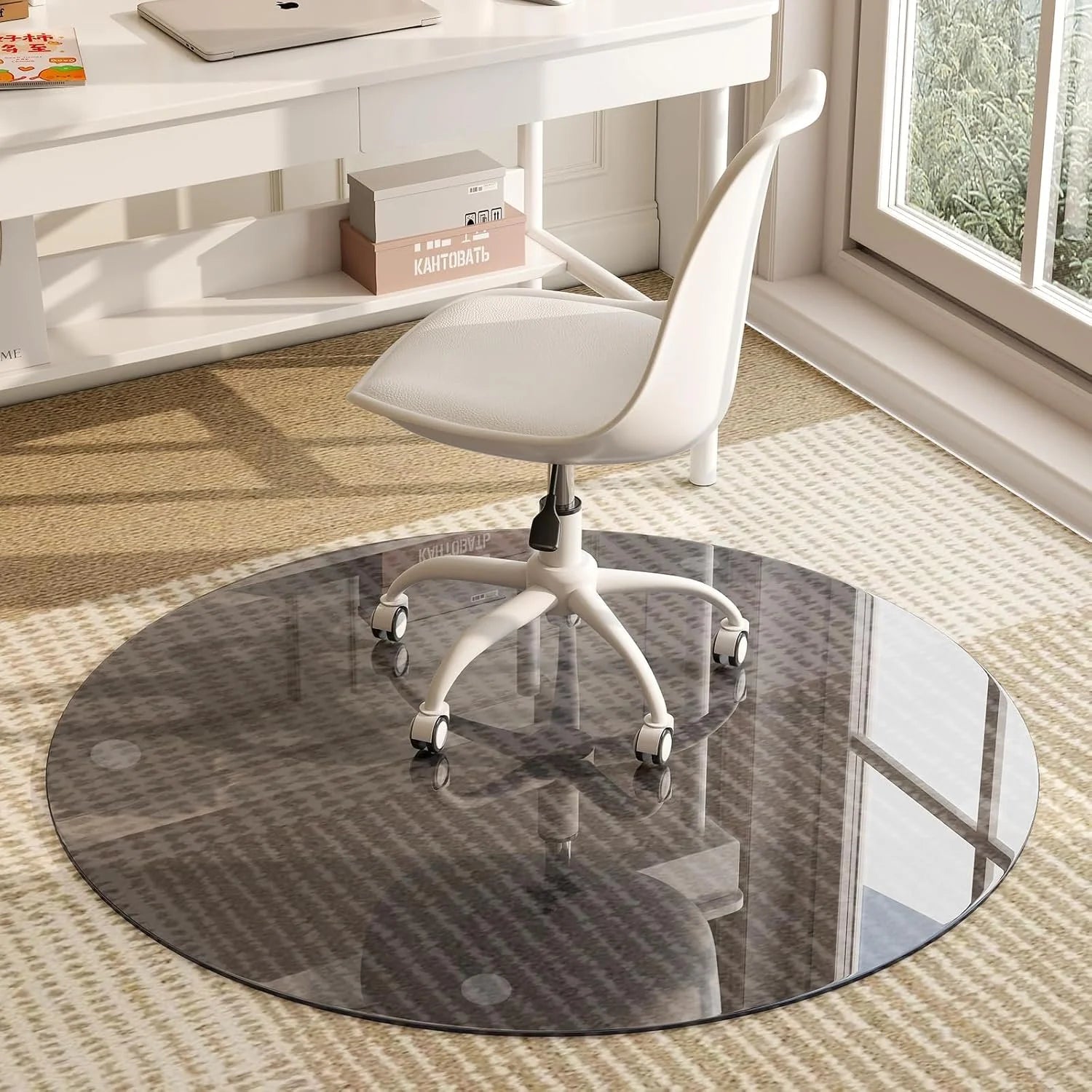 Round Glass Chair Mat