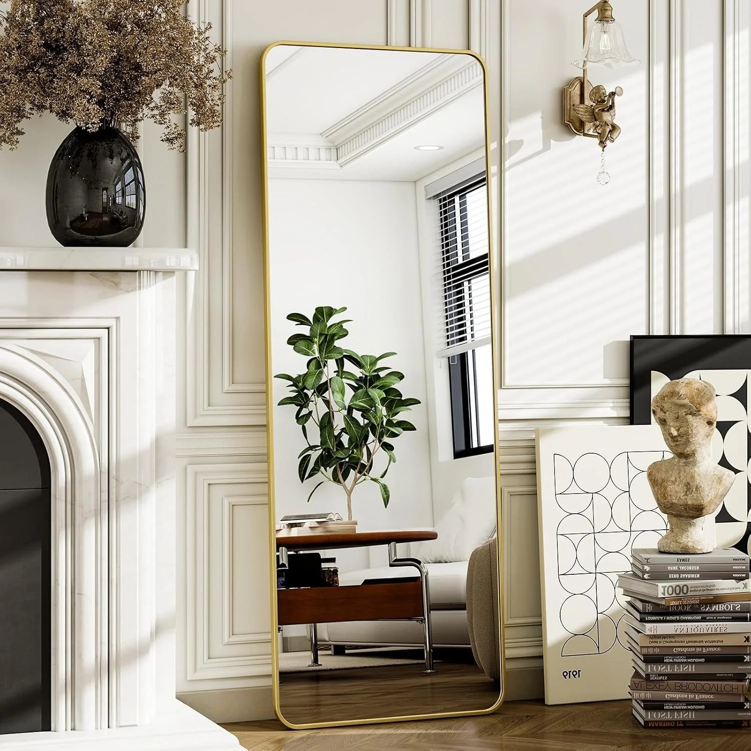 Rounded Corner Floor Mirror