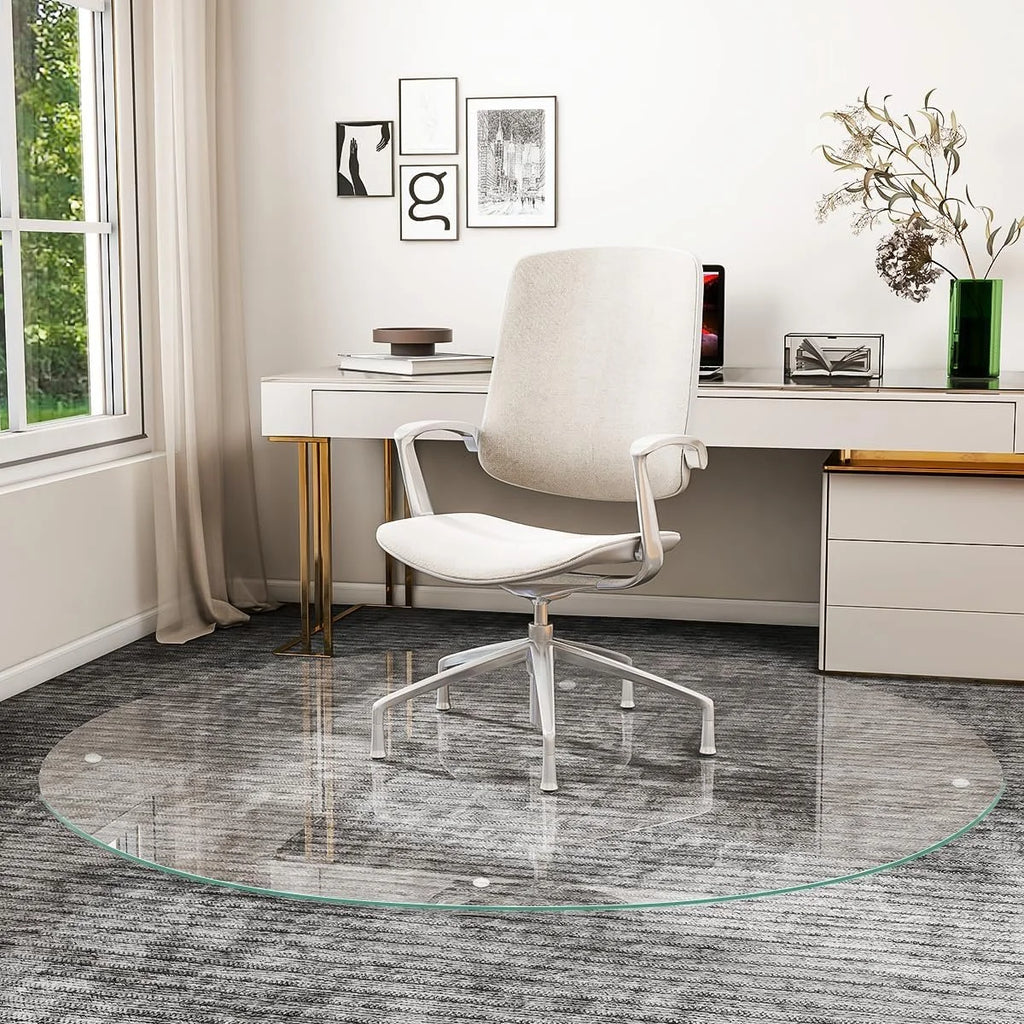 Round Glass Chair Mat