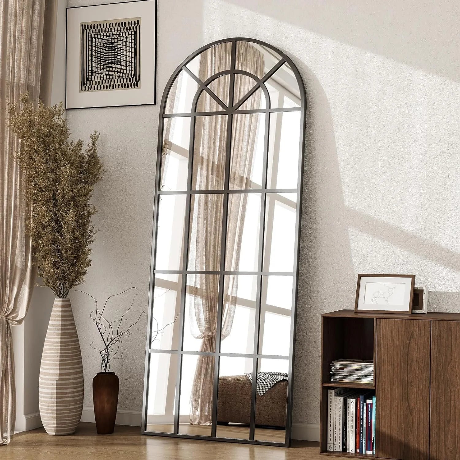 Arched Grid Full Length Mirror