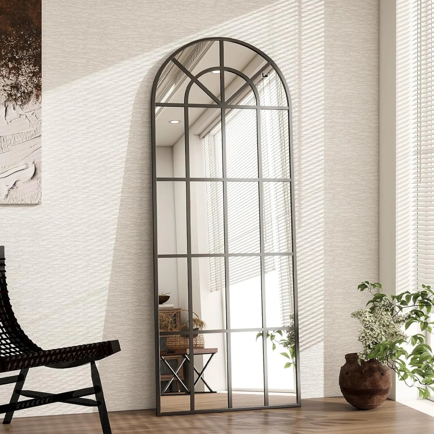 Arched Grid Full Length Mirror