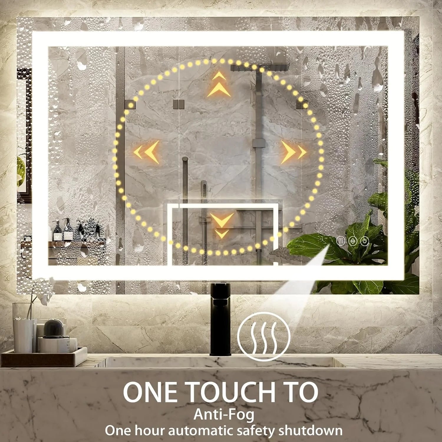 Tempered Glass LED Bathroom Mirror