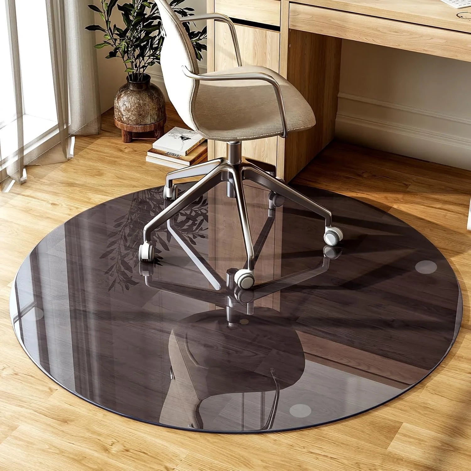 Round Glass Chair Mat
