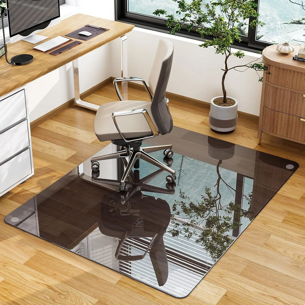 Thick Tempered Glass Floor Mat-55"L x 46"W